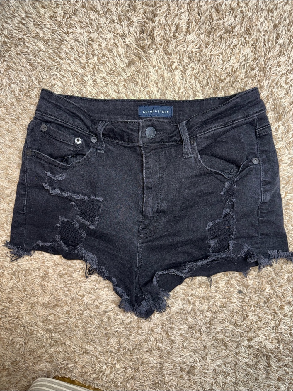 Aeropostale- Distressed Black Short Shorts- size 10